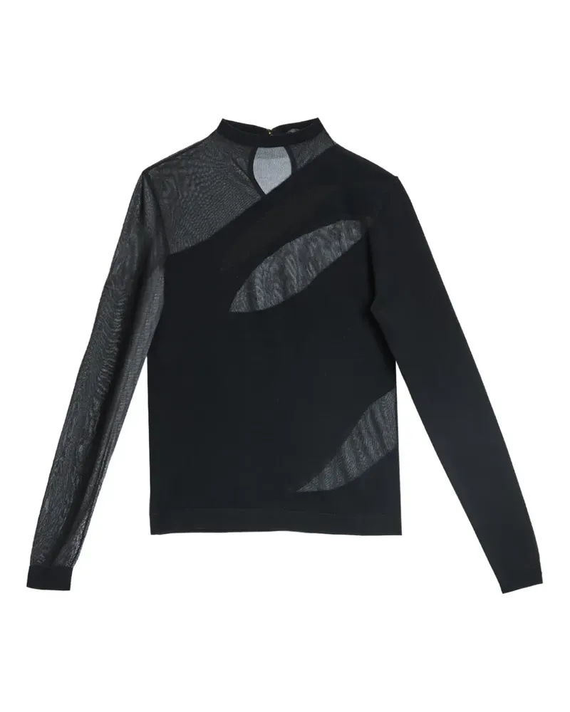 Just Cavalli Bluse mit transparentem Einsatz - Schwarz Schwarz