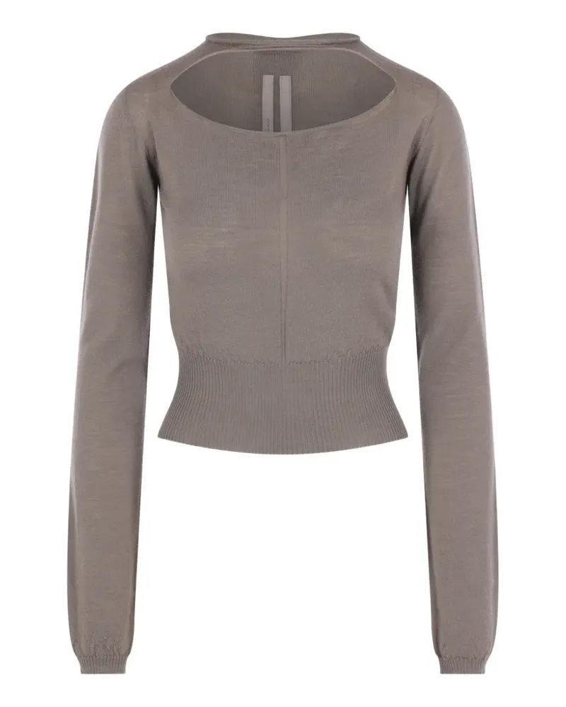 Rick Owens cut-out ribbed-trim sweater - Nude Nude