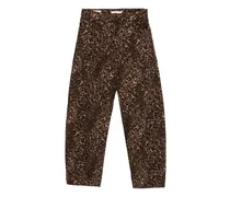 Jeans mit Leoparden-Print - Braun