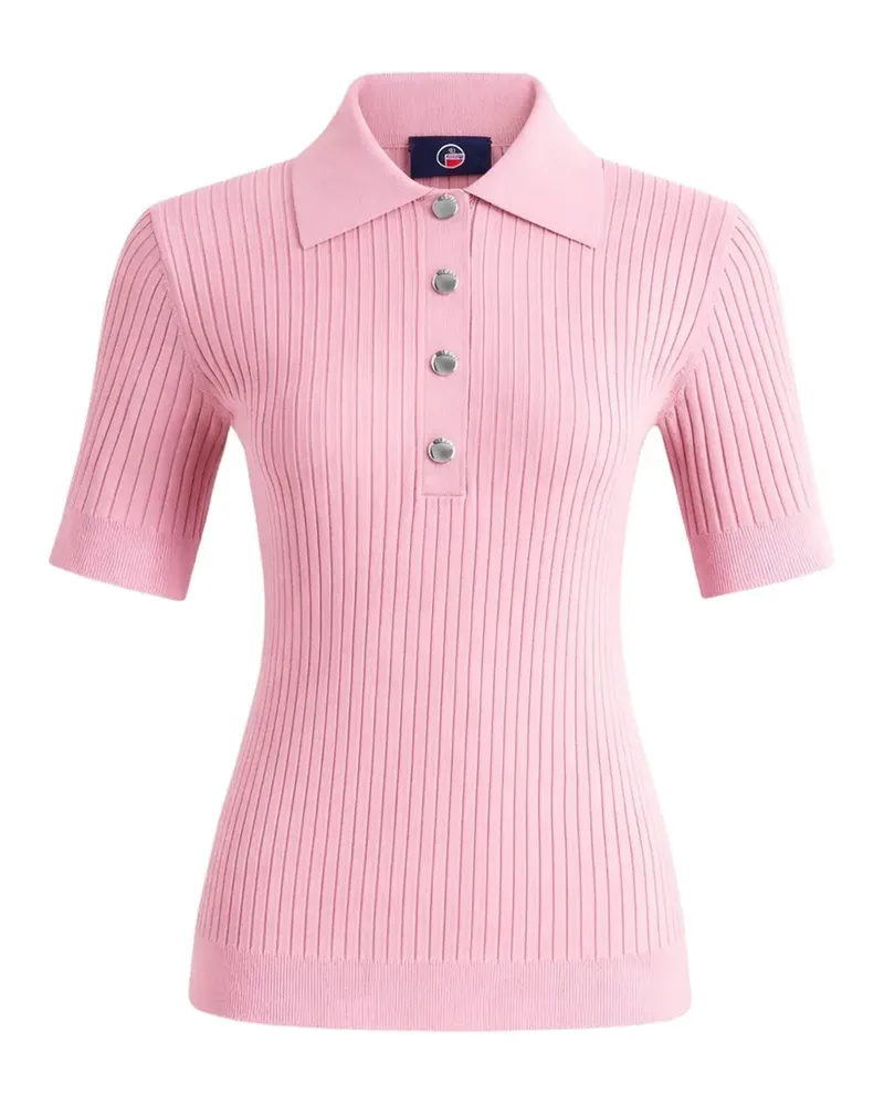 FUSALP Vera ribbed polo top - Rosa Rosa