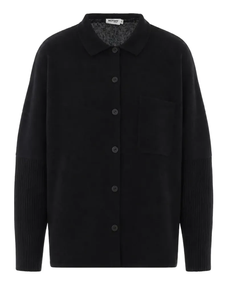 Not Shy Andrea Wollcardigan mit Knöpfen - Schwarz Schwarz