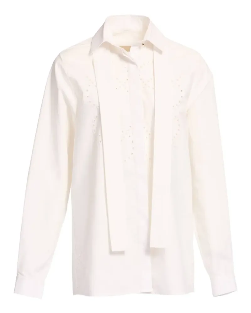 Elie Saab monogram-embroidered shirt - Nude Nude