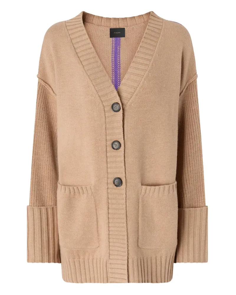 Pinko Gerippter Cardigan mit Tasche - Nude Nude