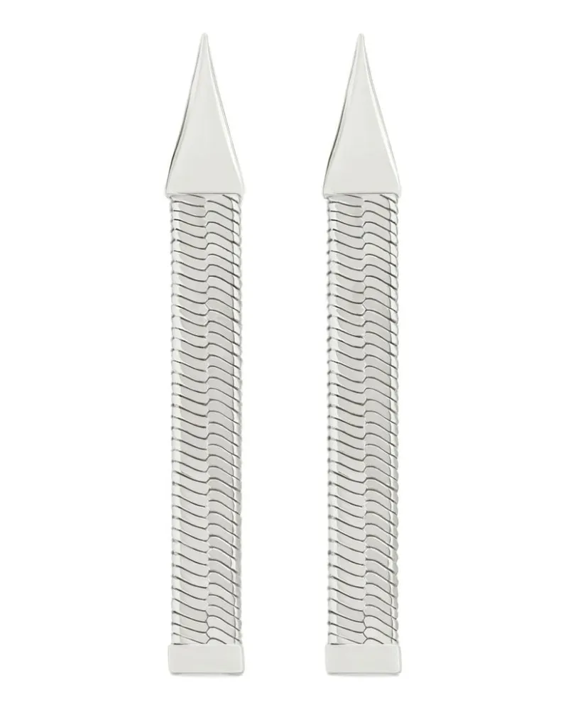 Courrèges Hängeohrringe mit Schlangenkette - Silber Silber