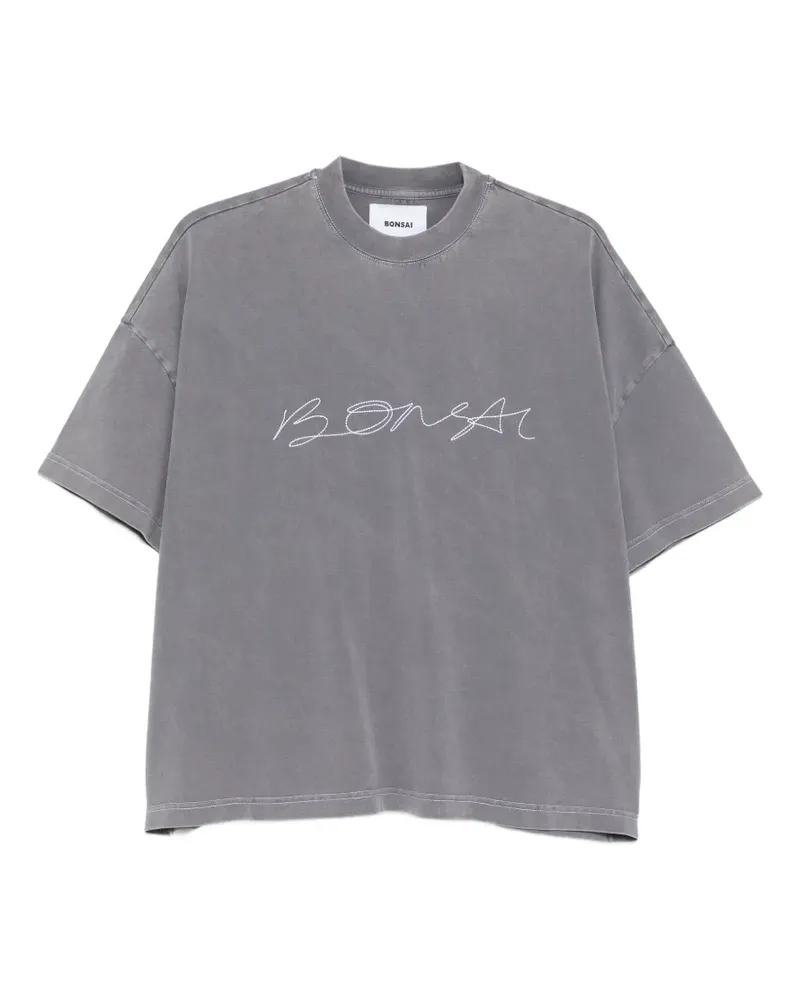 BONSAI T-Shirt mit Logo-Stickerei - Grau Grau