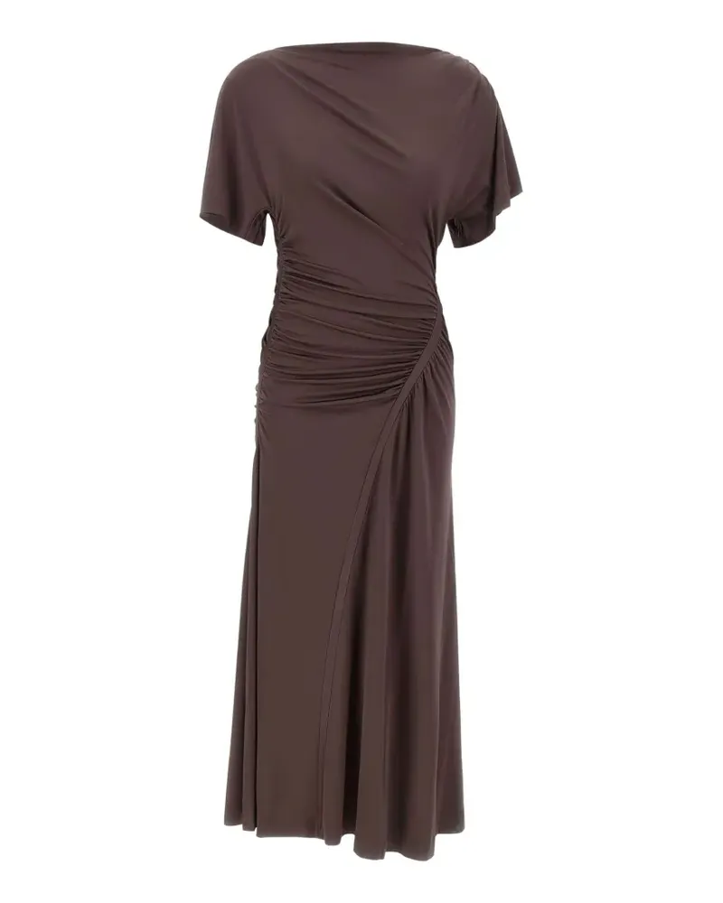 HUGO BOSS ruched draped dress - Braun Braun