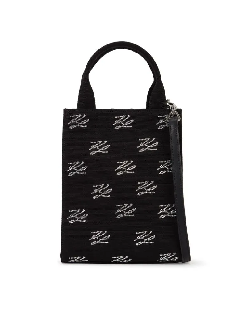Karl Lagerfeld Handtasche mit Logo-Applikation - Schwarz Schwarz