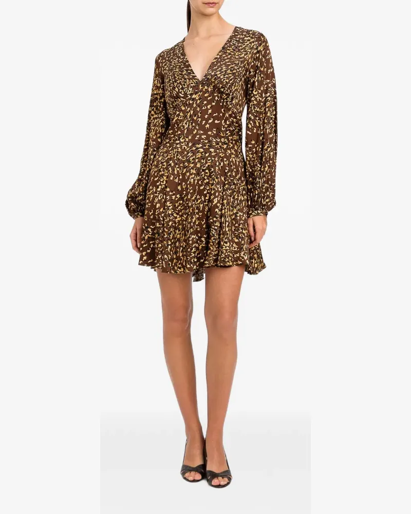 Twin-Set Midikleid mit Animal-Print - Braun Braun