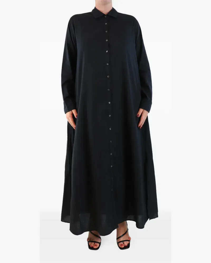 Xírena Langärmeliges Maxikleid - Schwarz Schwarz