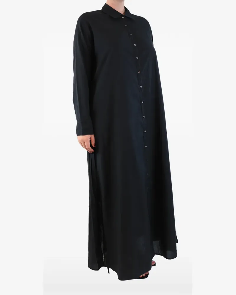 Xírena long-sleeve shirt maxi dress - Schwarz Schwarz