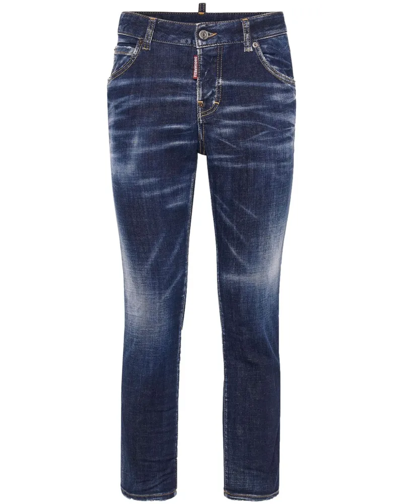 Dsquared2 Ausgeblichene Skinny-Jeans mit hohem Bund - Blau Blau
