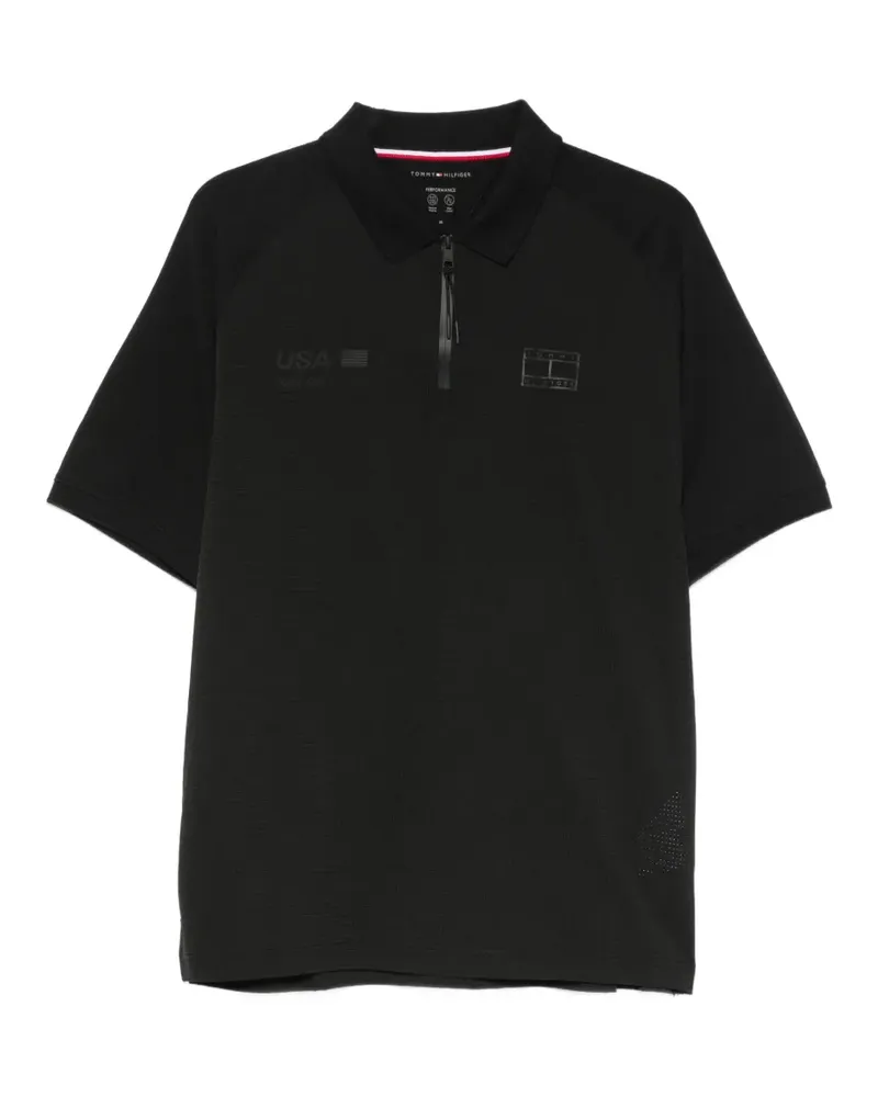 Tommy Hilfiger zip-fastening polo shirt - Schwarz Schwarz