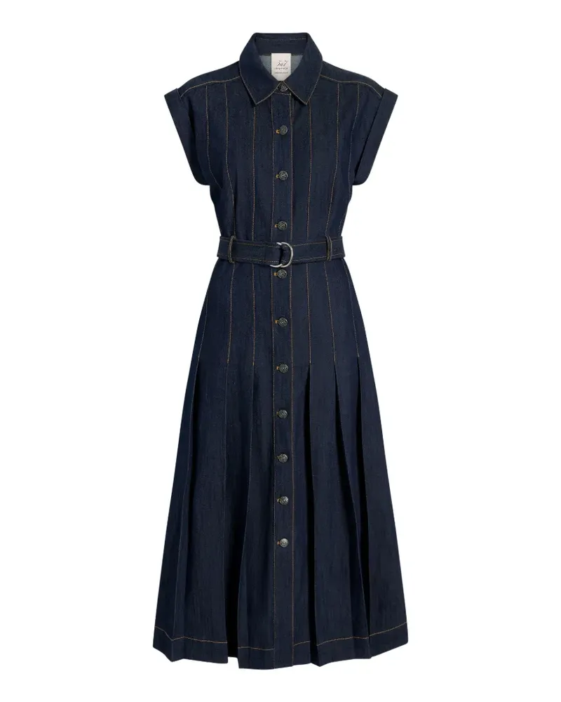 Cinq à Sept Karter pleated belted midi dress - Blau Blau