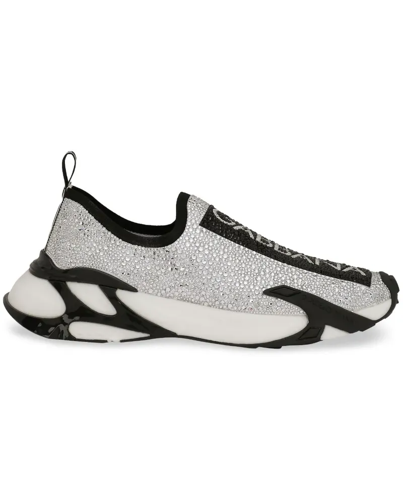 Dolce & Gabbana Fast Sneakers mit Strass - Weiß Weiß