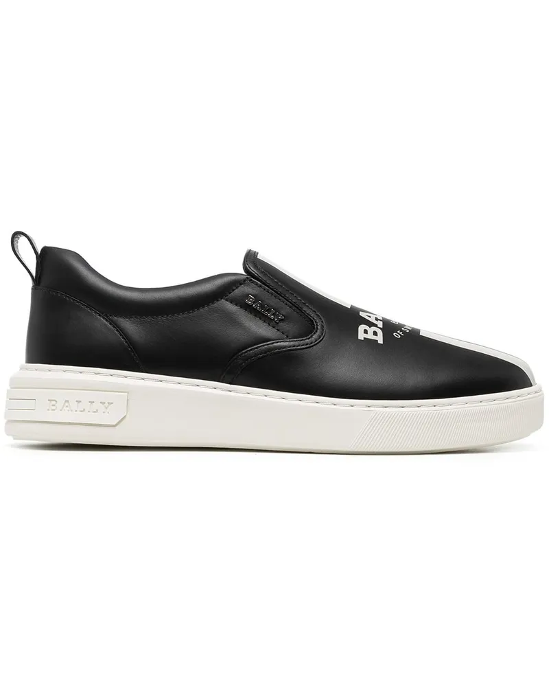 Bally Slip-On-Sneakers mit Logo Schwarz