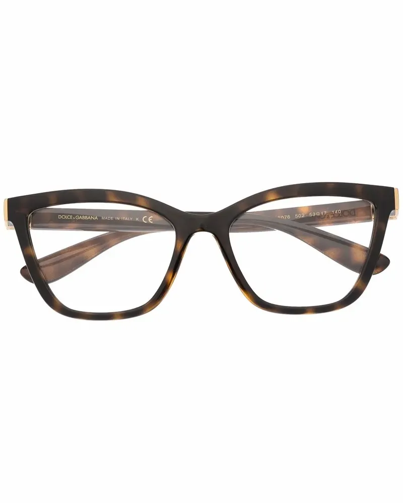 Dolce & Gabbana Eckige Brille in Schildpattoptik - Braun Braun