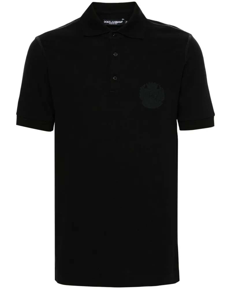 Dolce & Gabbana Poloshirt mit Logo-Stickerei - Schwarz Schwarz