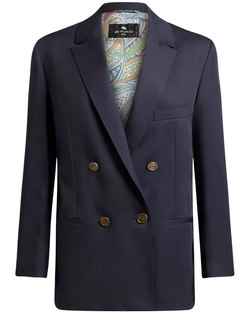 Etro Doppelreihiger Blazer - Blau Blau