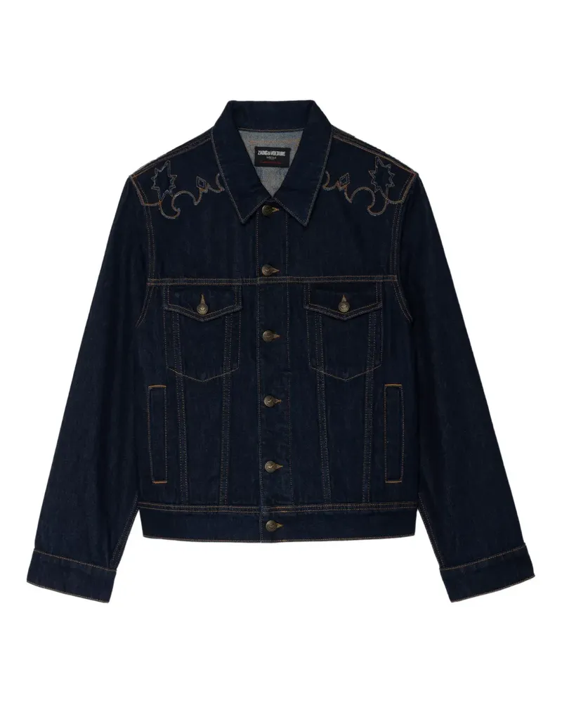 Zadig & Voltaire Bestickte Jeansjacke - Blau Blau