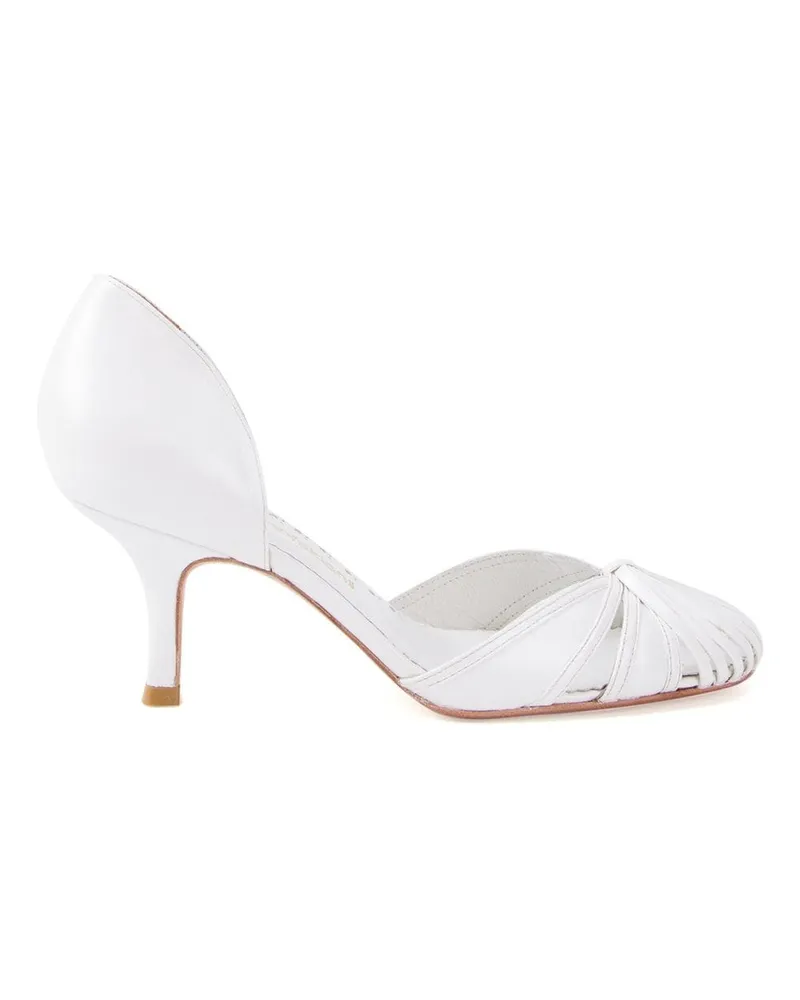 Sarah Chofakian Pumps mit mittelhohem Absatz - Weiß Weiß