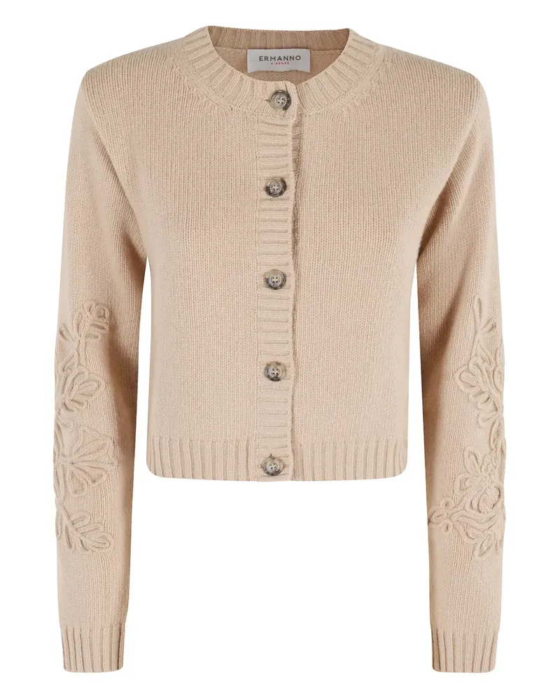 Ermanno Scervino Cardigan mit Blumenstickerei - Nude Nude