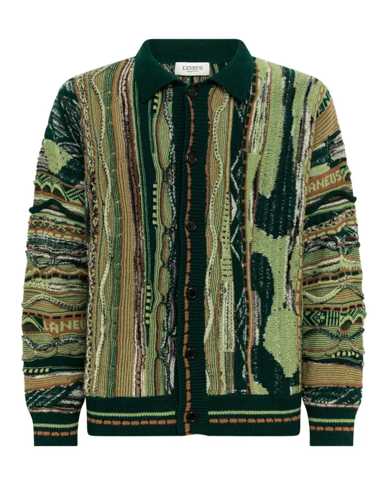 Laneus Cardigan mit Jacquardmuster - Grün Grün