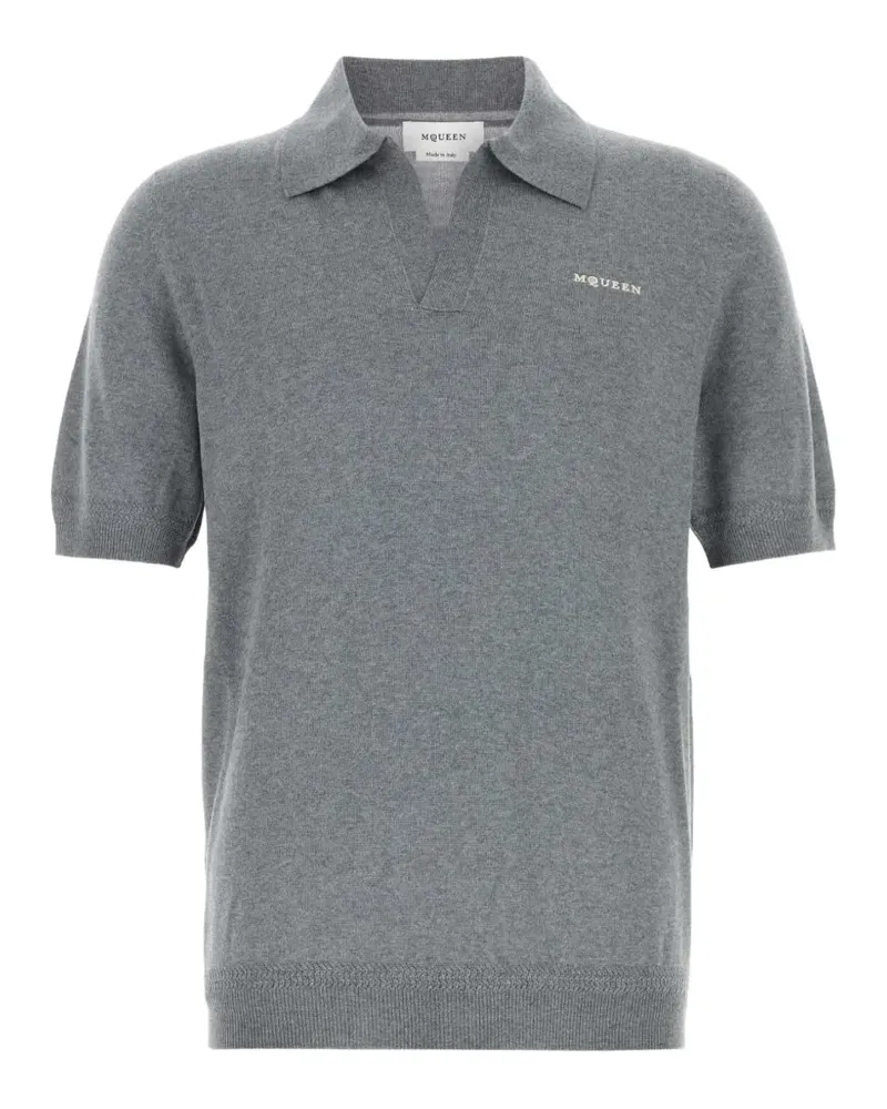 Alexander McQueen logo-embroidered polo shirt - Grau Grau