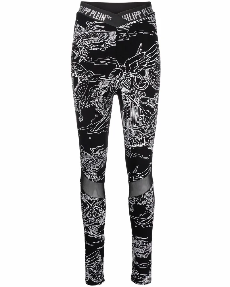 Philipp Plein Leggings mit Tattoo-Print - Schwarz Schwarz