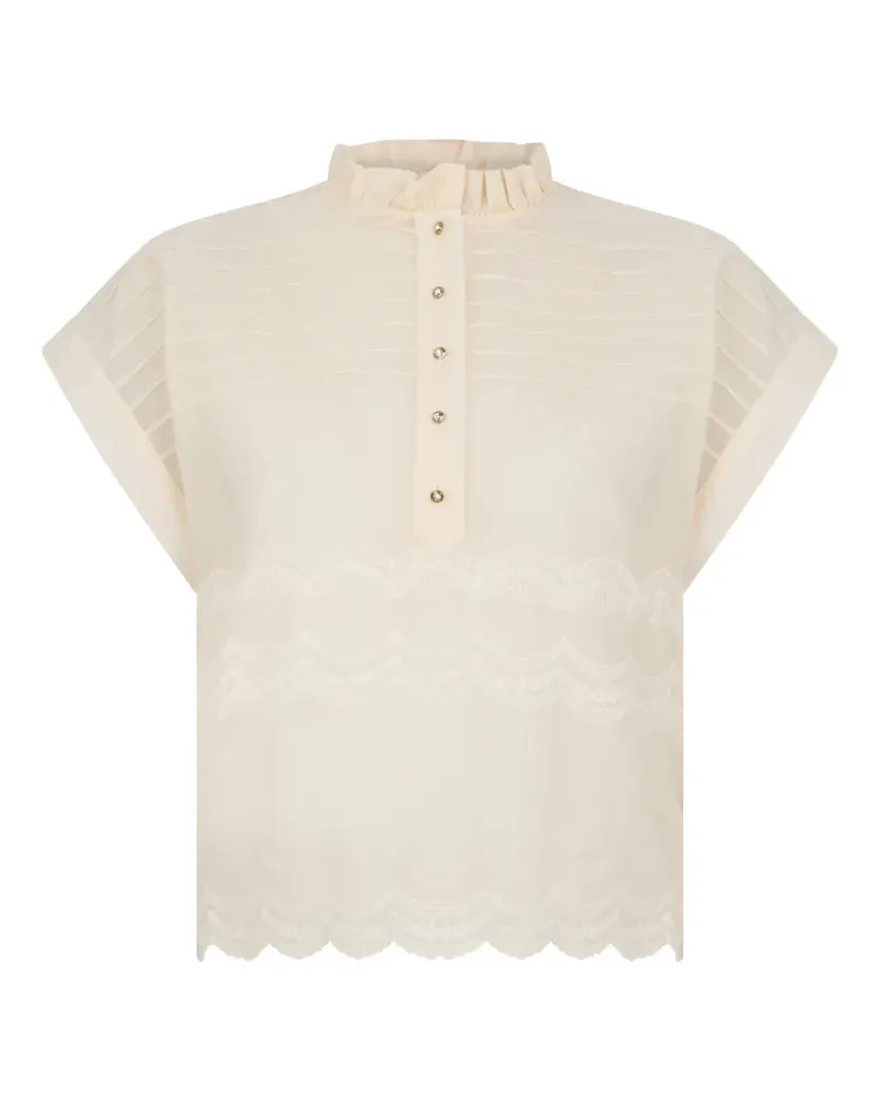 Kristina Ti ruffled-neck blouse - Nude Nude
