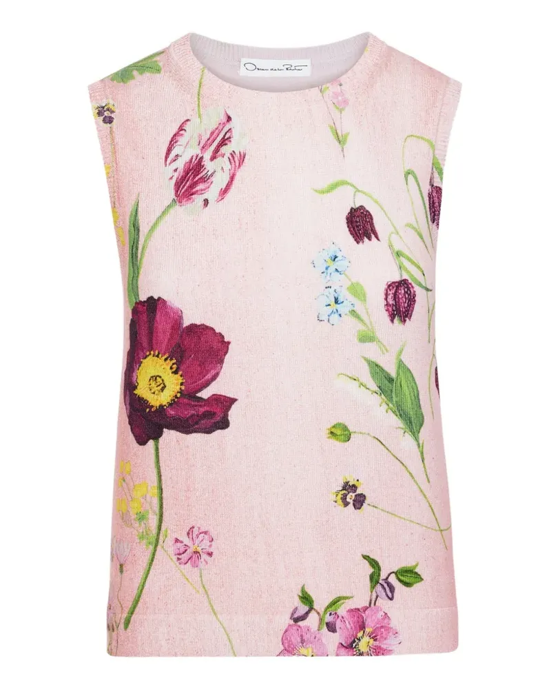 Oscar de la Renta Pullover mit botanischem Print - Rosa Rosa