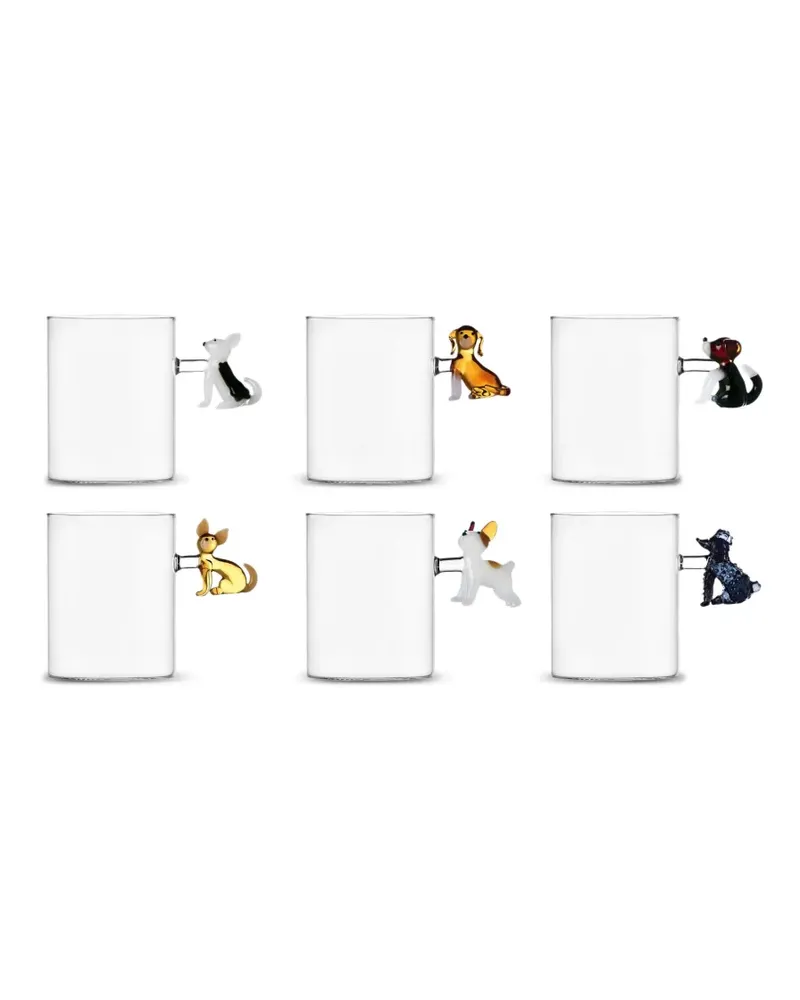 Ichendorf Milano Tassen mit Hunde-Motiv (6er-Set) - Weiß Weiß