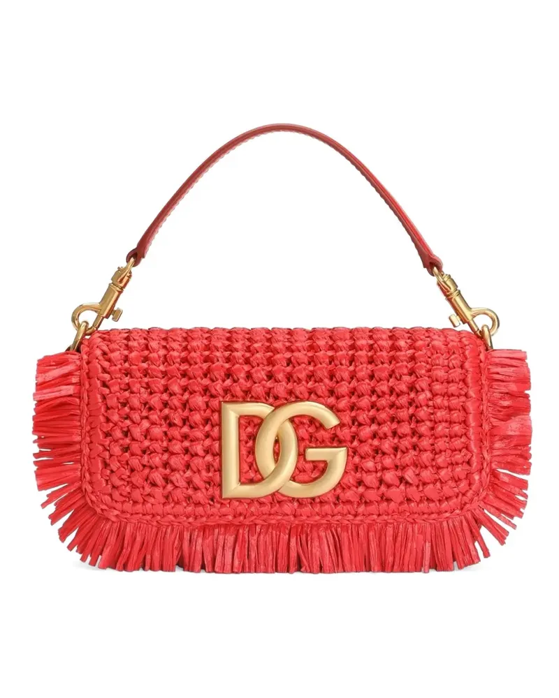 Dolce & Gabbana 3.5 Umhängetasche aus Raffia - Rot Rot