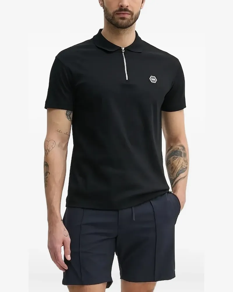 BALR. Poloshirt mit Reißverschluss-Detail - Schwarz Schwarz