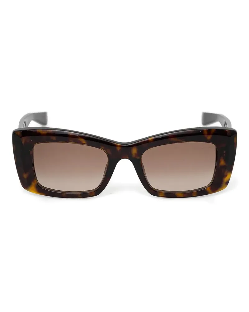 Alexander McQueen Sonnenbrille mit eckigem Gestell - Braun Braun