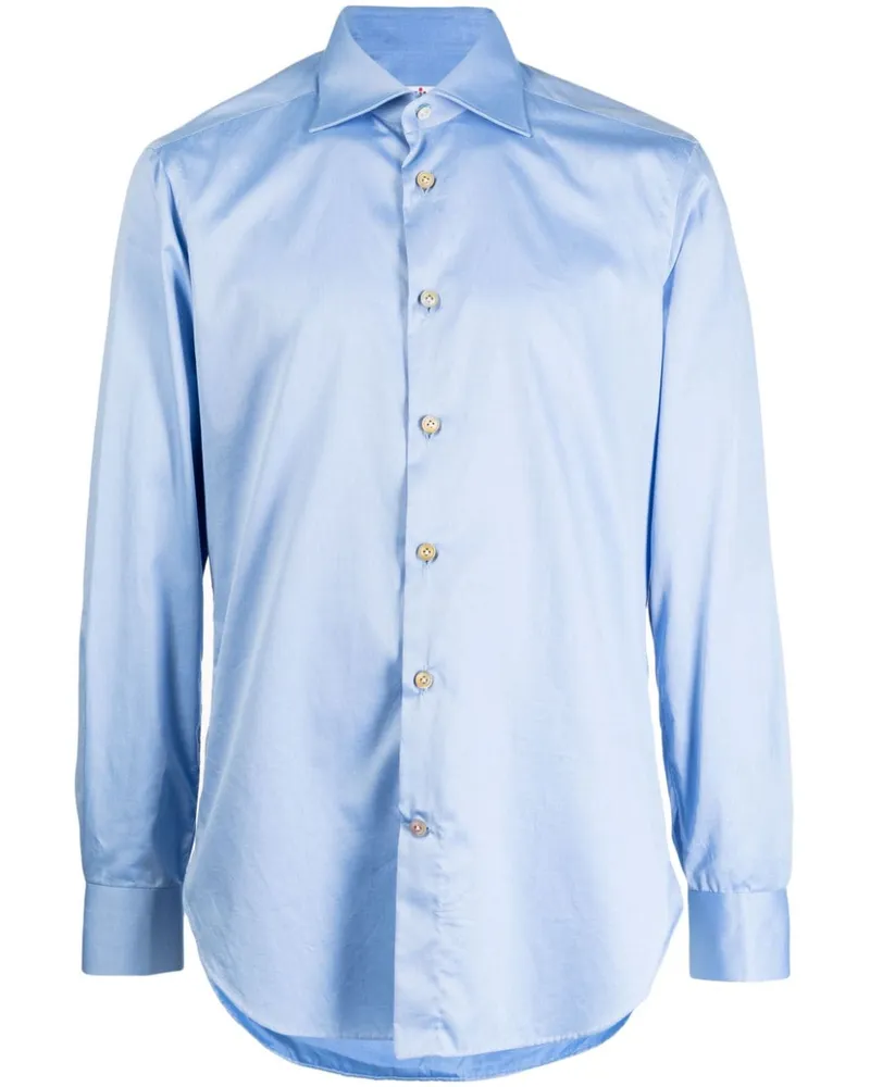 Kiton Hemd mit Eton-Kragen Blau