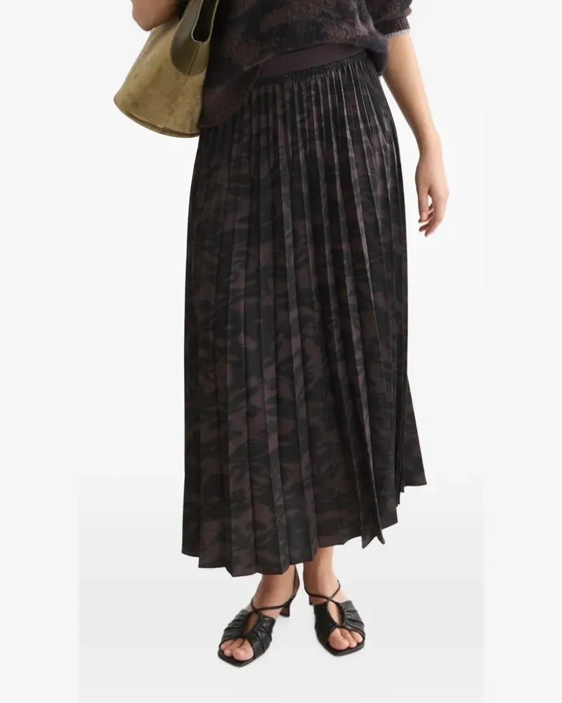 Scotch&Soda pleated abstract-print skirt - Schwarz Schwarz