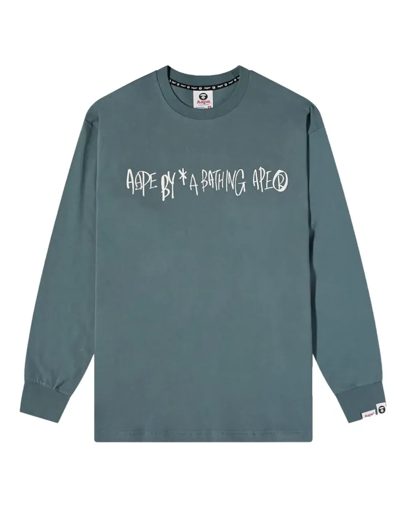 BAPE record logo long sleeve sweatshirt - Blau Blau