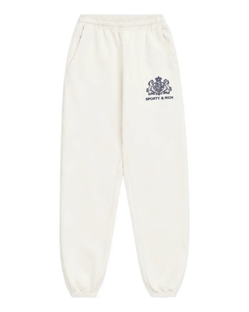 SPORTY & RICH Brianno SR Hotel logo-print track pants - Weiß Weiß