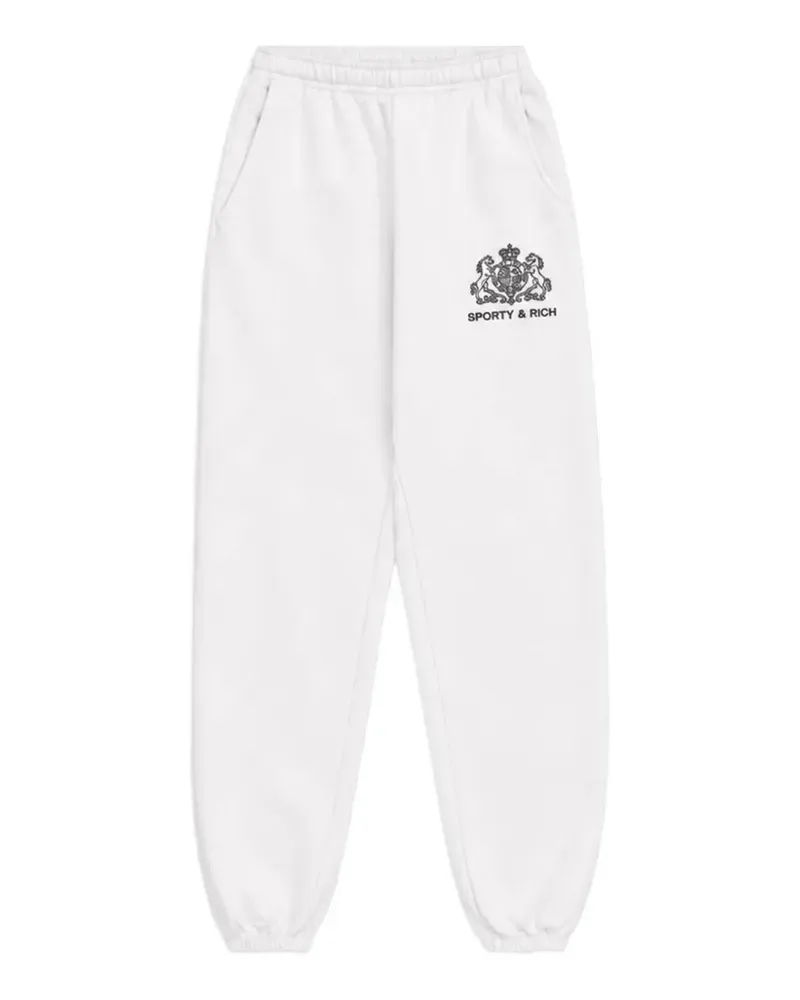 SPORTY & RICH Brianno SR Hotel Jogginghose mit Logo-Print - Weiß Weiß
