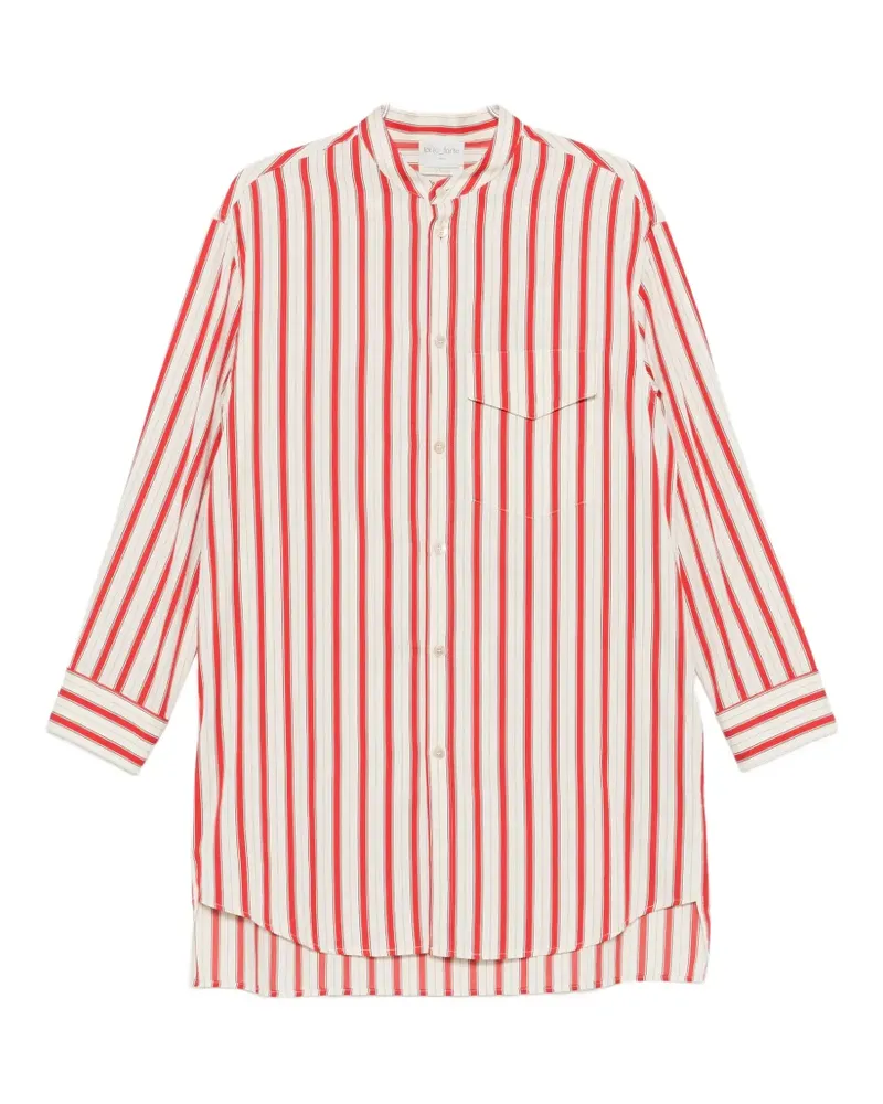 forte_forte pinstripe oversized shirt - Rot Rot