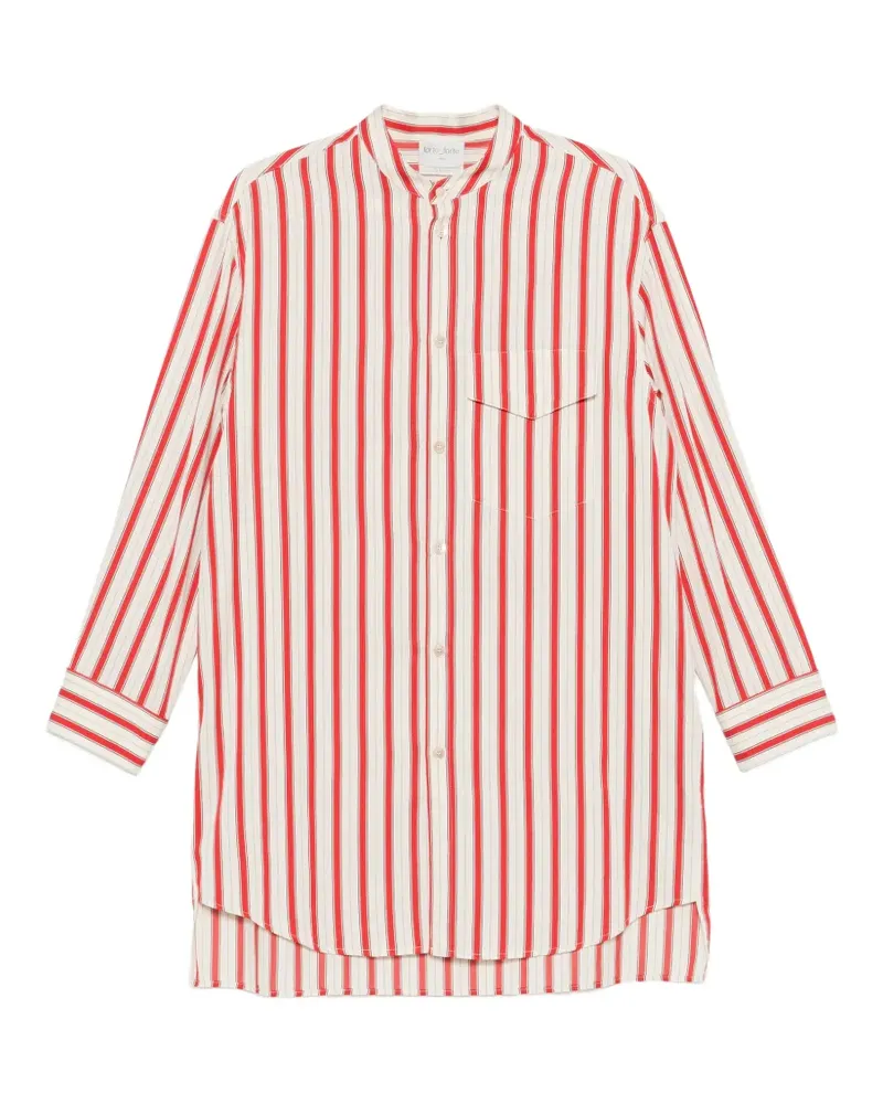 forte_forte Oversized-Hemd mit Nadelstreifen - Rot Rot