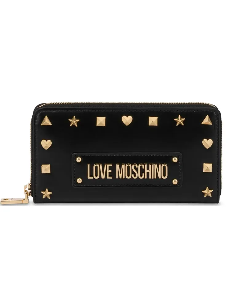 Moschino Längliches Portemonnaie mit Nieten - Schwarz Schwarz