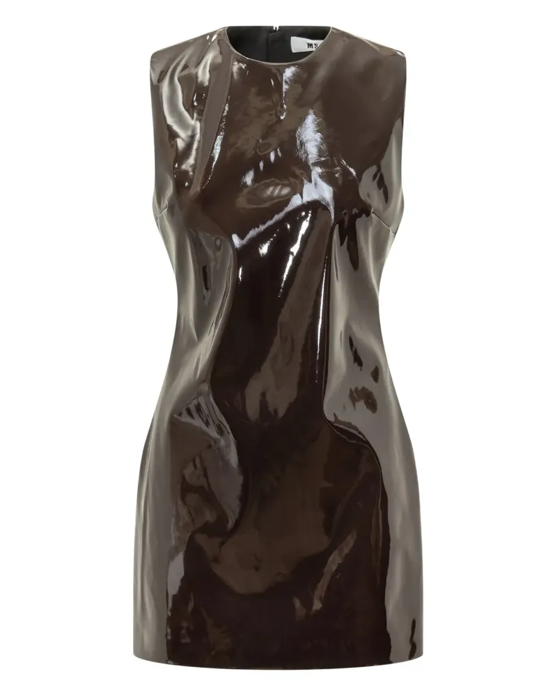 MSGM vinyl sleeveless mini dress - Braun Braun