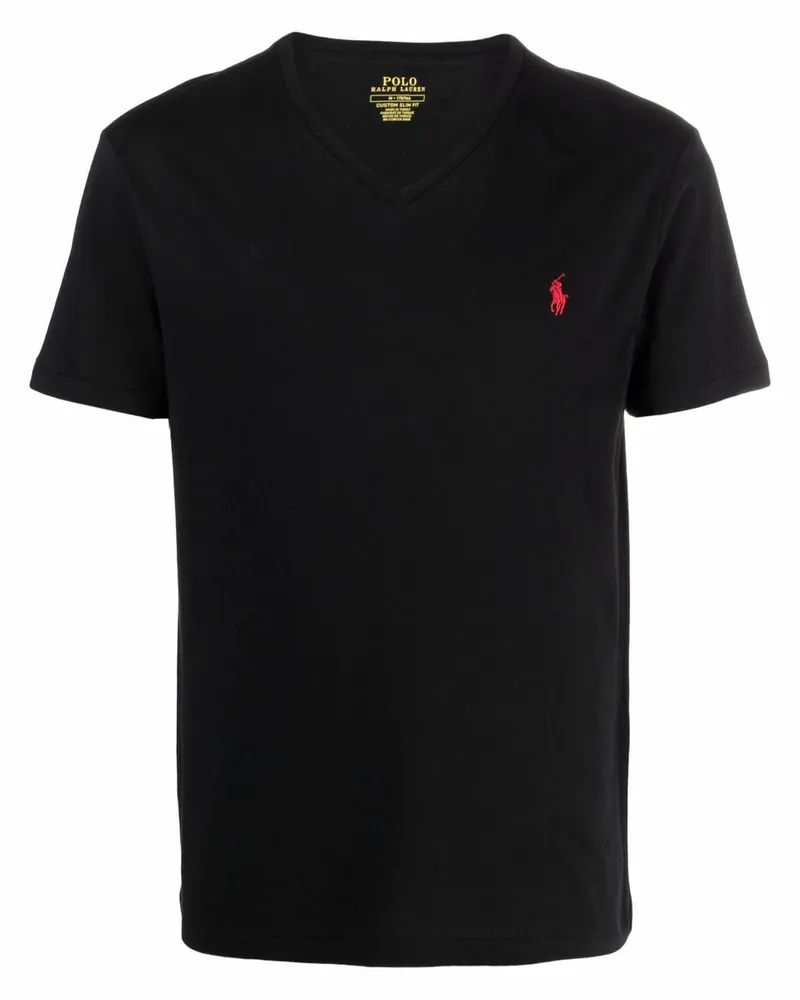 Ralph Lauren T-Shirt mit Polo Pony-Stickerei - Schwarz Schwarz