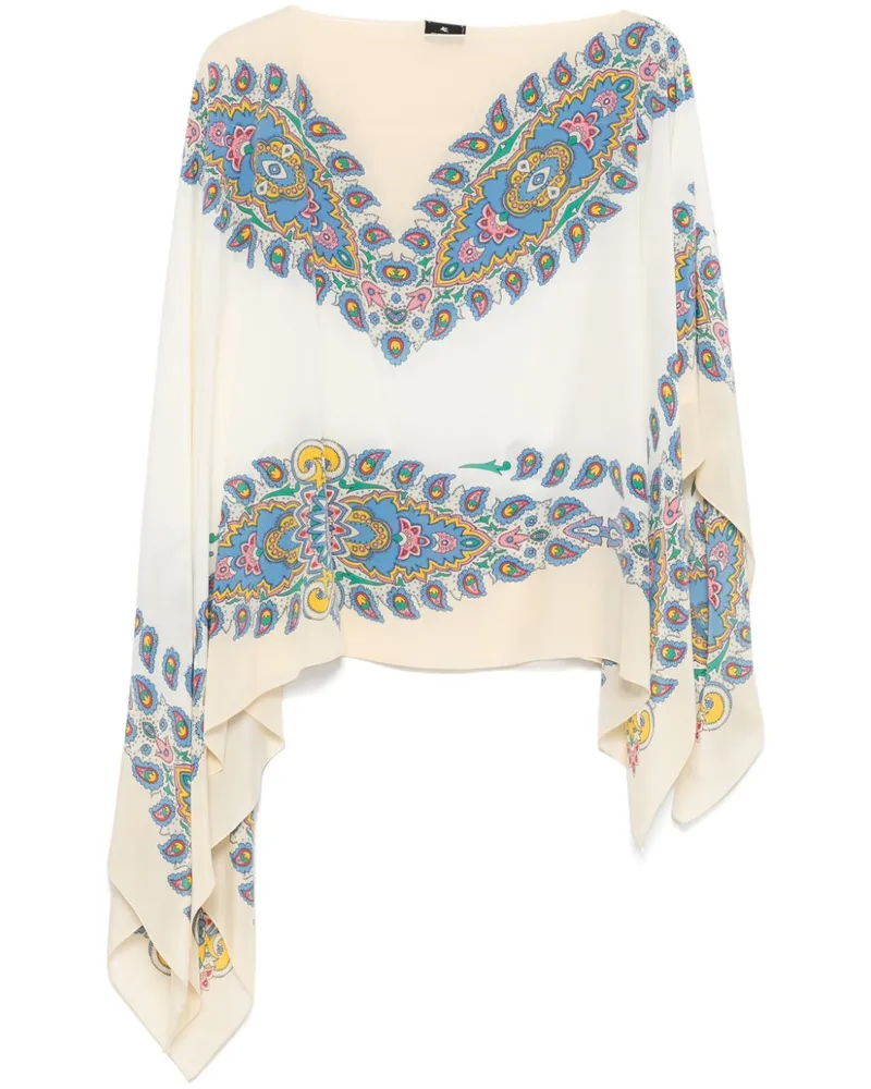 Etro Poncho aus Seide - Nude Nude