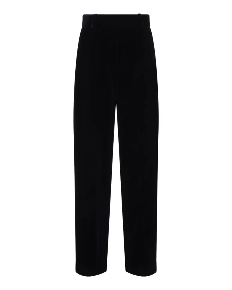 Giorgio Armani velvet straight-leg trousers - Blau Blau