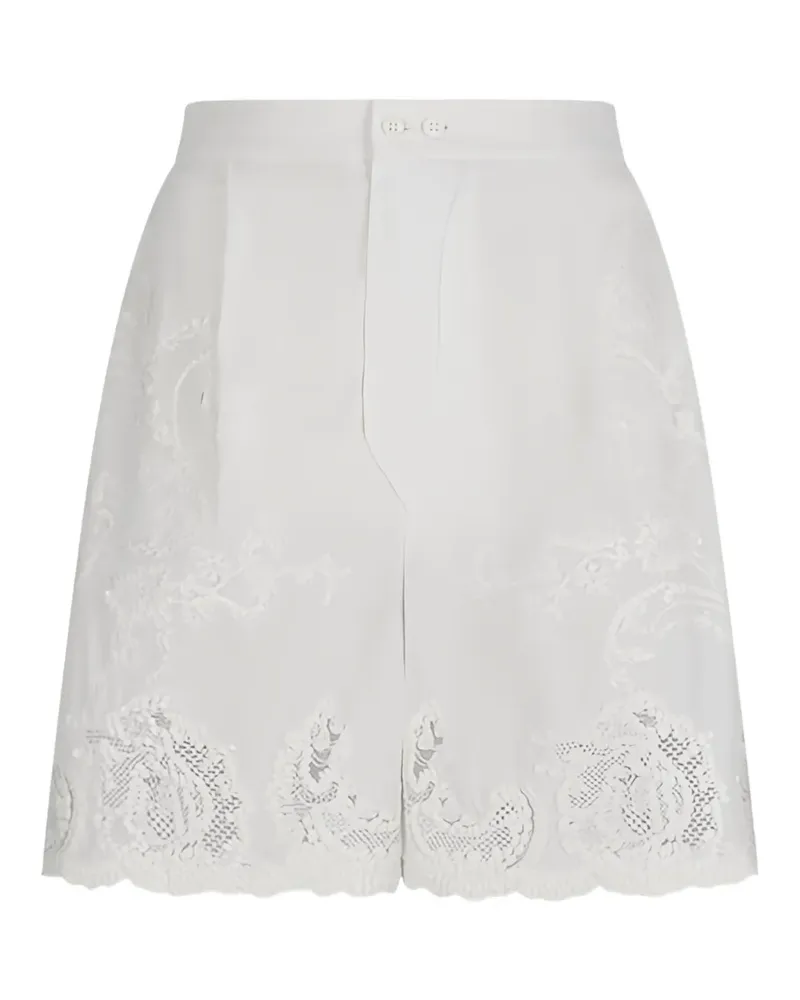 Ermanno Scervino embroidered lace-trim shorts - Weiß Weiß