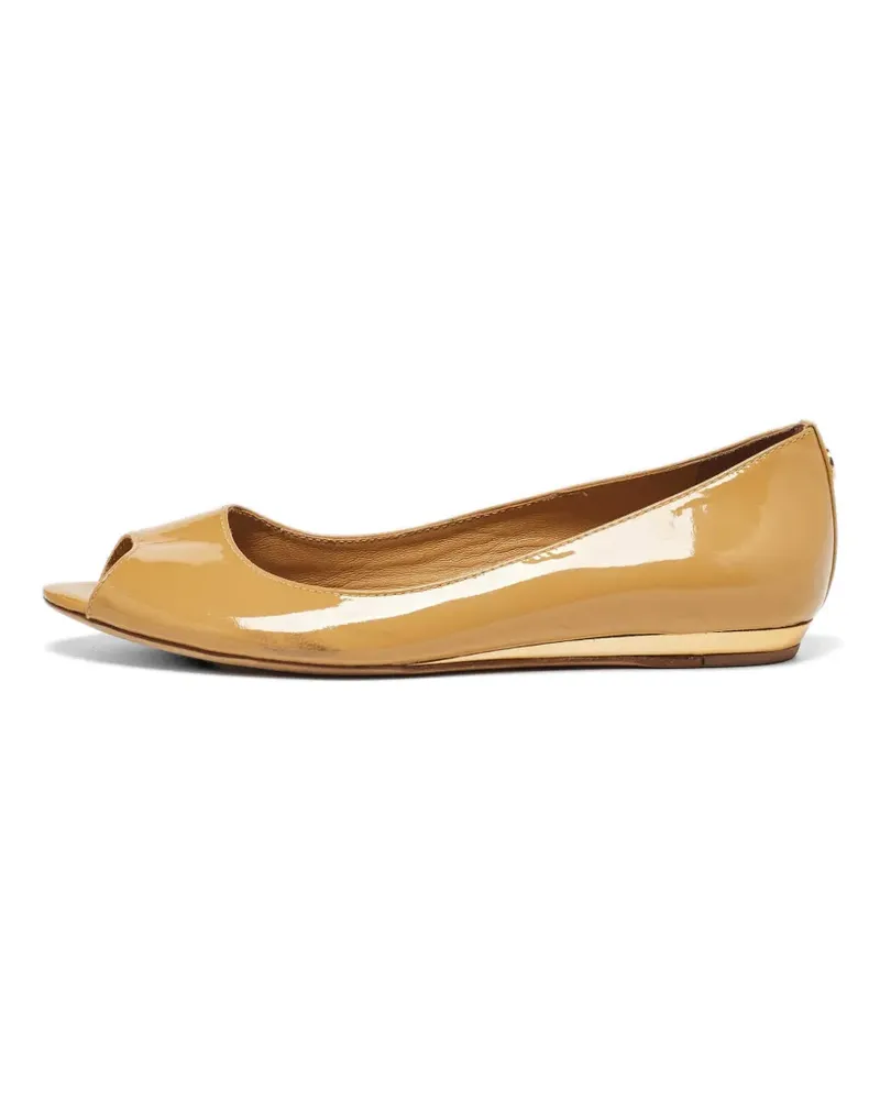 Tory Burch peep-toe slip-on ballet flats - Nude Nude