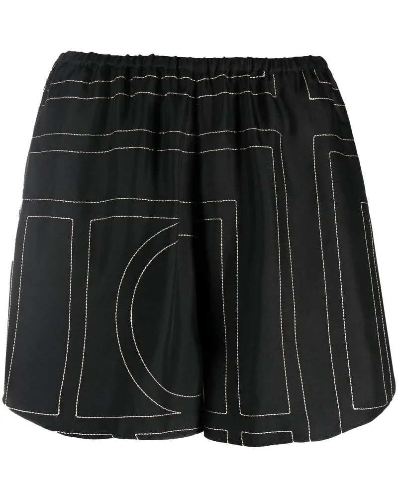 Totême Shorts mit geometrischem Print - Schwarz Schwarz