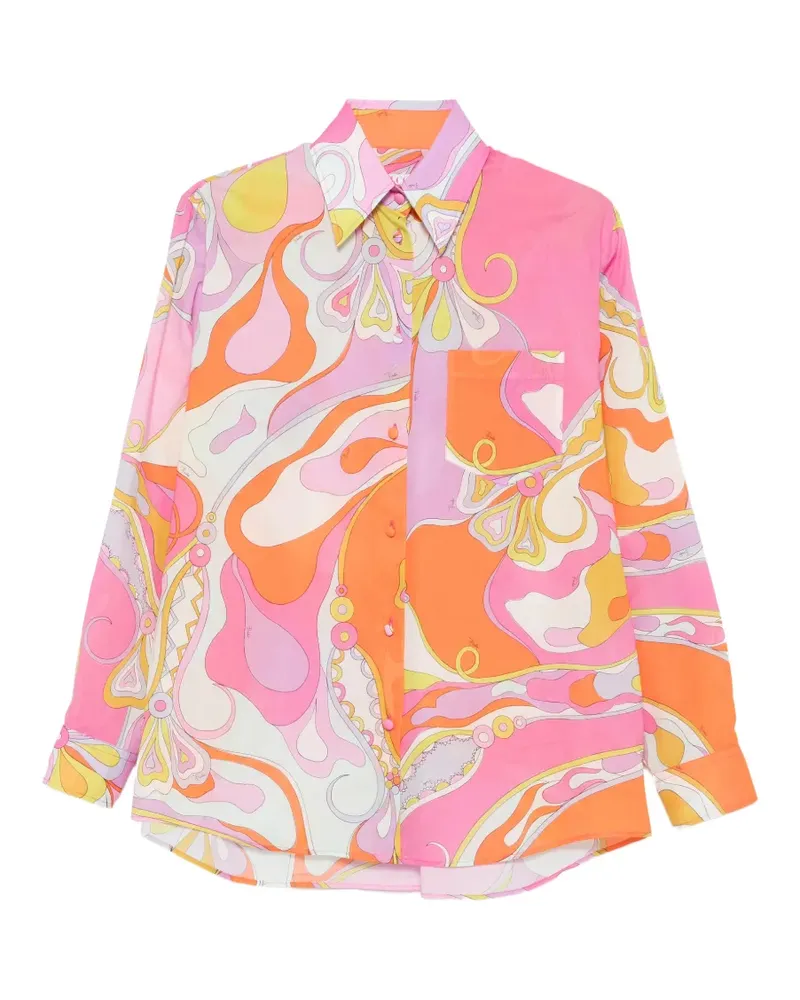 Emilio Pucci Iride-print silk shirt - Rosa Rosa